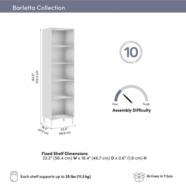 24W Modular Media Storage Tower with Shelves
