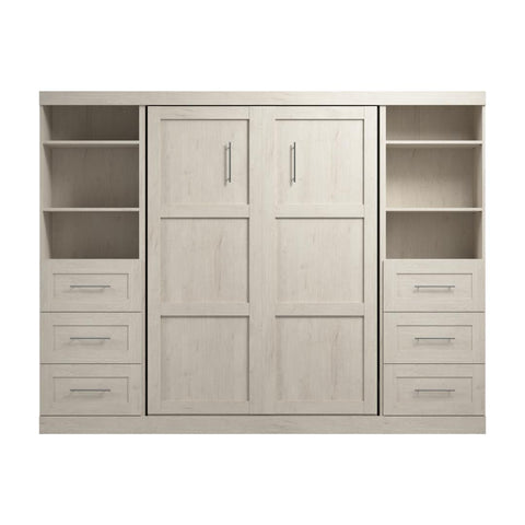 Full Murphy Bed and 2 Shelving Units with Drawers (109W)