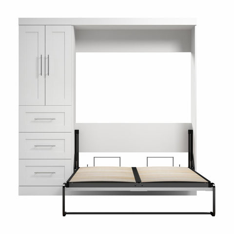 Full Murphy Bed with Closet Organizer with Drawers (84W)