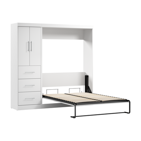 Lit escamotable double avec armoire-penderie (84L)