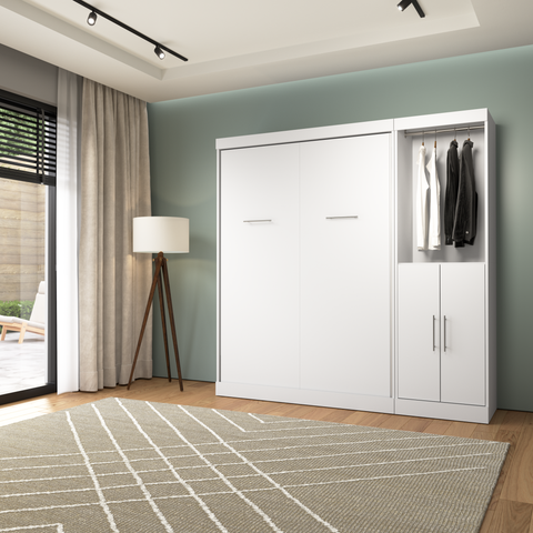 Full Murphy Bed and Closet Organizer with Doors (84W)
