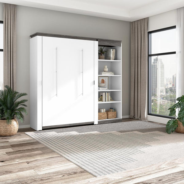 Lit escamotable double avec étagère (91L)