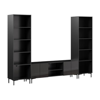 118W Modular Entertainment Center with TV Stand and Media Storage Towers