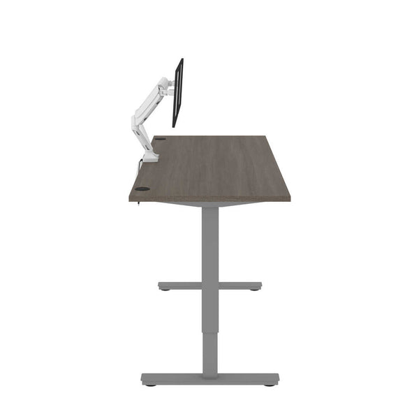 Bureau assis-debout 72L x 30P avec support double pour moniteurs