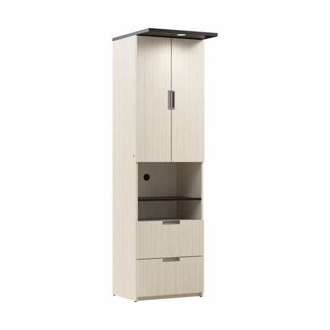 24W Tall Storage Cabinet with Doors and Drawers