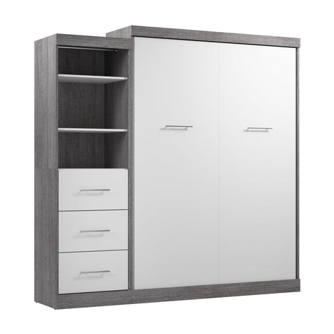 Queen Murphy Bed and Closet Organizer with Drawers (90W)