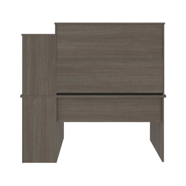 65W L-Shaped Desk with Hutch
