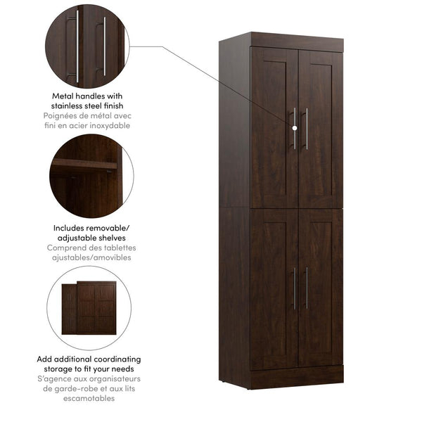 Contemporary Closet System with Shelves & Doors, 25W x 19D