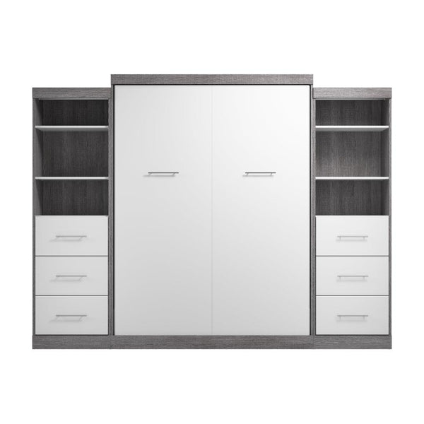 Grand lit escamotable et 2 organisateurs de garde-robe avec tiroirs (115L)