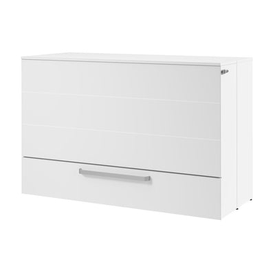 63W Queen Murphy Cabinet Bed with Pullout Drawer and Mattress