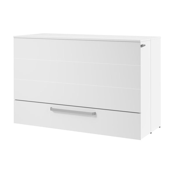 63W Queen Murphy Cabinet Bed with Pullout Drawer and Mattress