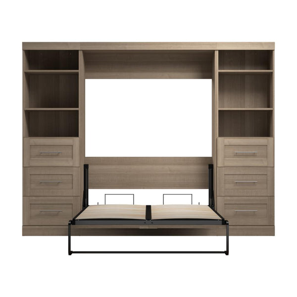 Full Murphy Bed and 2 Shelving Units with Drawers (109W)
