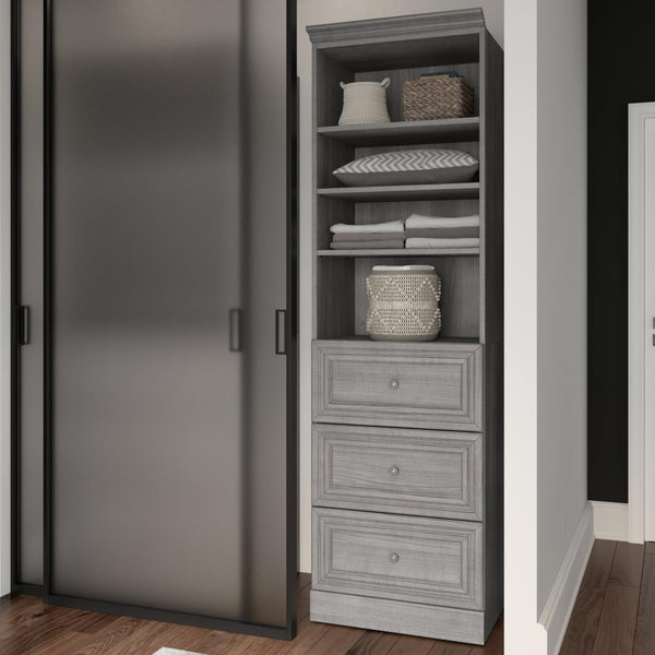 Traditional Closet System with Shelves & Drawers, 25W x 20D