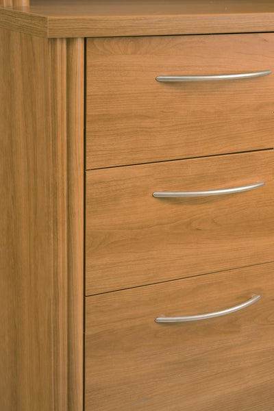 Bureau en L avec deux caissons et une huche