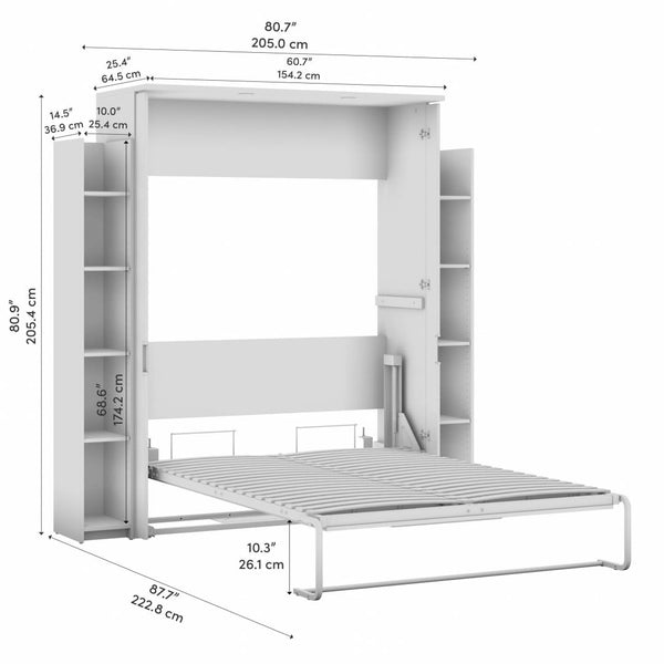 81W Full Murphy Bed with Shelves