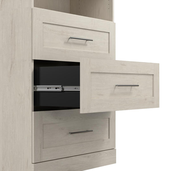 Contemporary Closet System with Shelves, Drawers & Clothing Rods, 72W x 19D