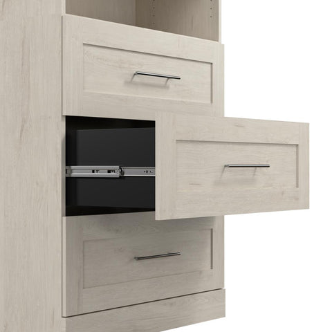 Contemporary Closet System with Shelves, Drawers & Clothing Rods, 72W x 19D