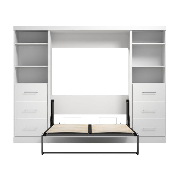 Lit escamotable double et 2 organisateurs de garde-robe avec tiroirs (109L)
