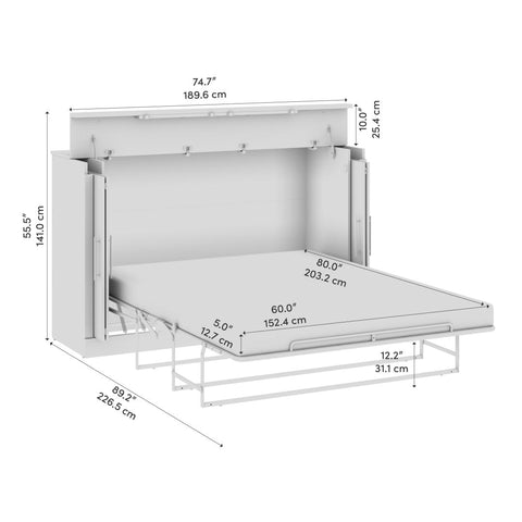 Grand lit cabinet 75L avec matelas