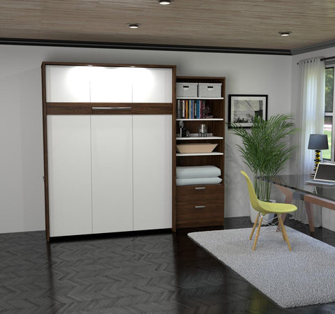 Grand lit escamotable avec organisateur de garde-robe (95L)