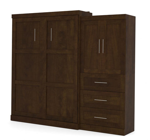 Grand lit escamotable et armoire avec tiroirs (101L)