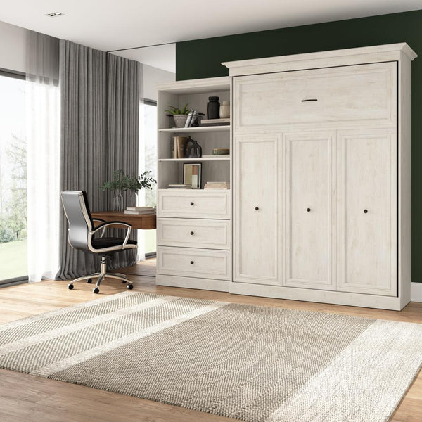 Grand lit escamotable et organisateur de garde-robe avec tiroirs (103L)