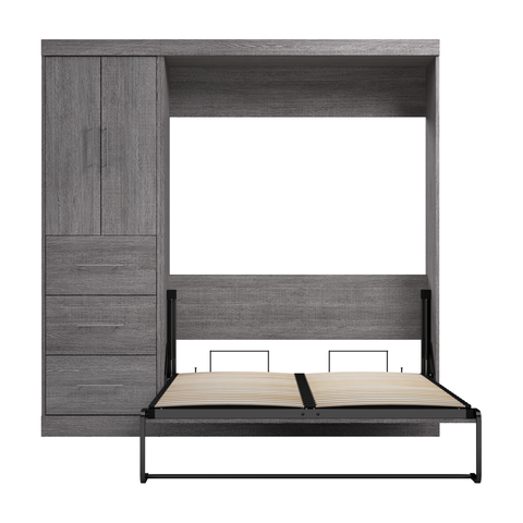 Lit escamotable double avec armoire-penderie (84L)