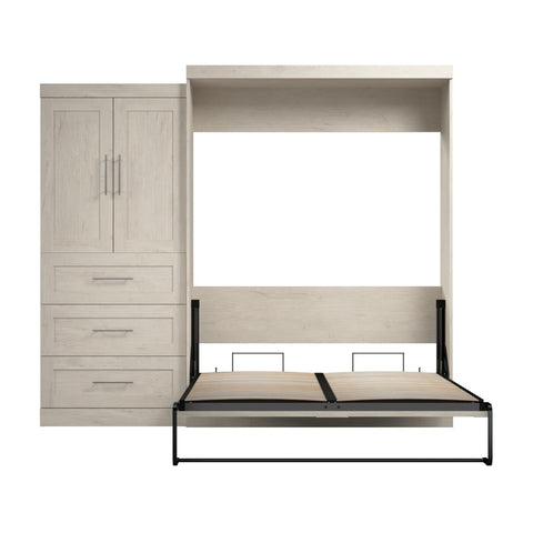 Grand lit escamotable et armoire avec tiroirs (101L)