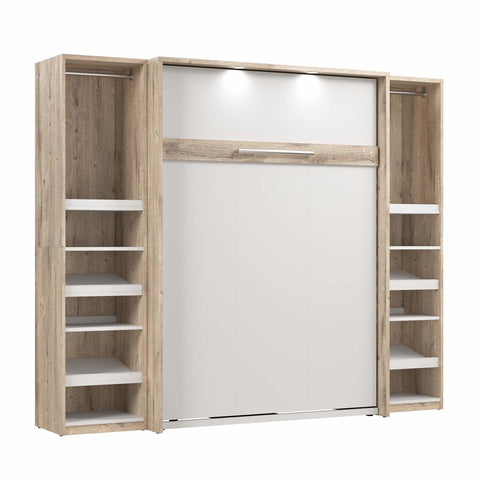 Lit escamotable double avec 2 organisateurs de garde-robe (99L)
