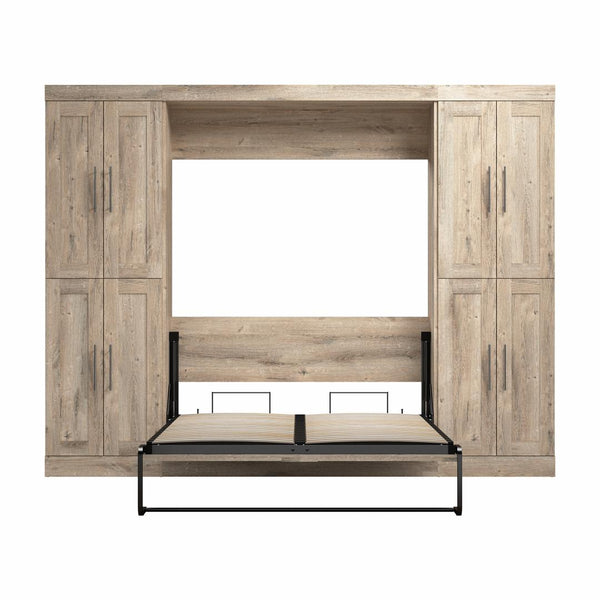 Lit escamotable double avec armoires (109L)