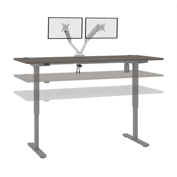 Bureau assis-debout 72L x 30P avec support double pour moniteurs