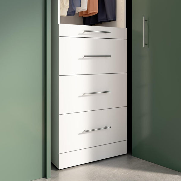 Modular Drawers (4) Set, Slab Style, 25W x 25D