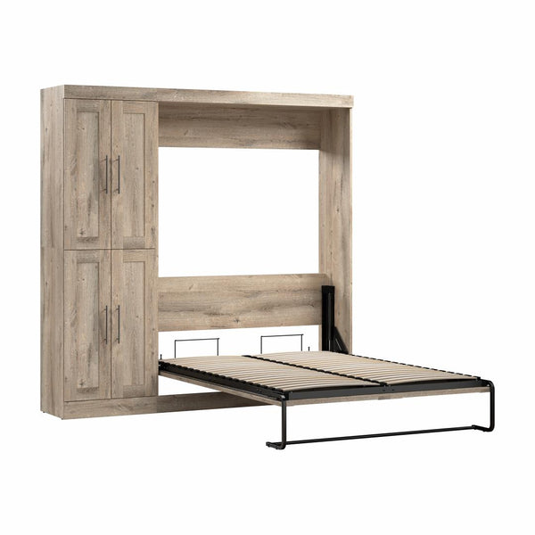 Lit escamotable double avec organisateur de garde-robe (84L)