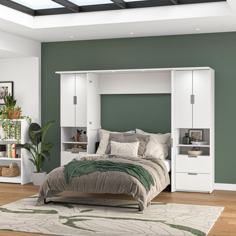 Lit escamotable double avec 2 armoires (107L)