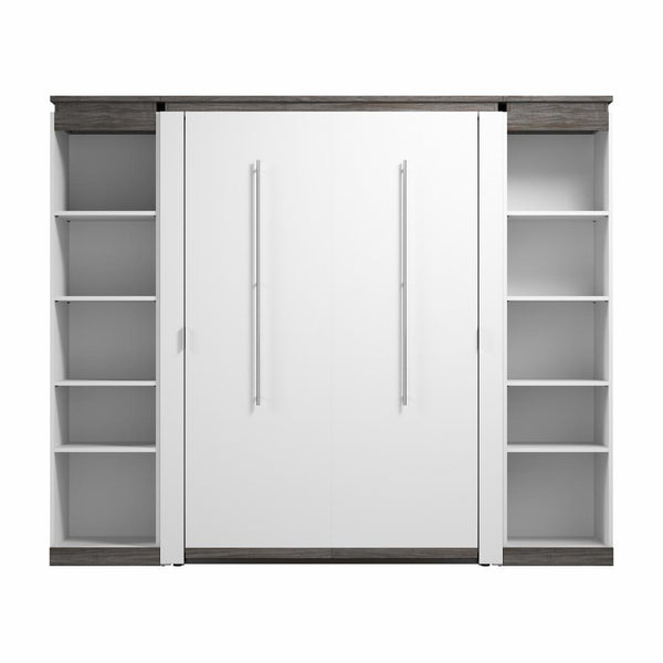 Lit escamotable double avec étagères (100L)