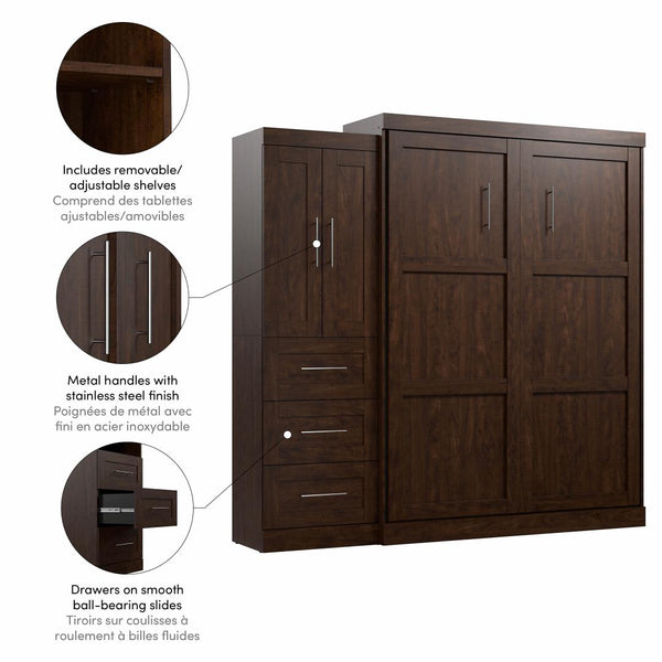Queen Murphy Bed with Closet Storage Cabinet (89W)
