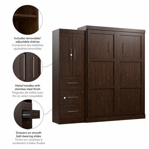 Queen Murphy Bed with Closet Storage Cabinet (89W)