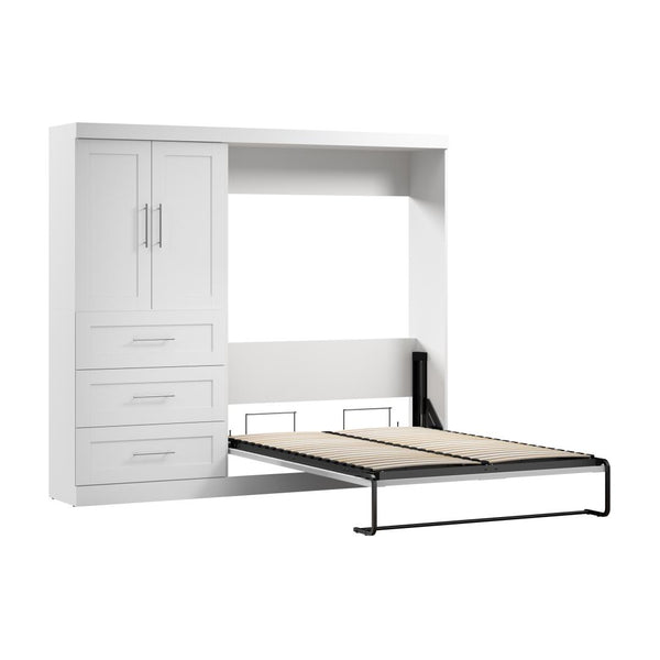 Lit escamotable double et armoire avec tiroirs (95L)