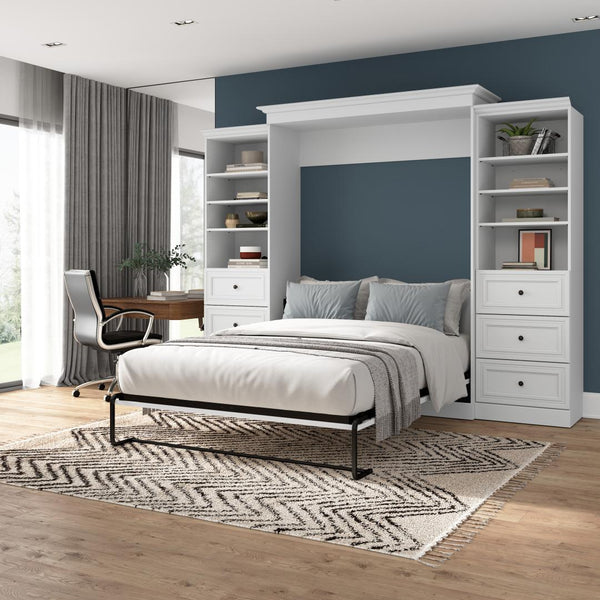 Grand lit escamotable et 2 organisateurs de garde-robe avec tiroirs (115L)