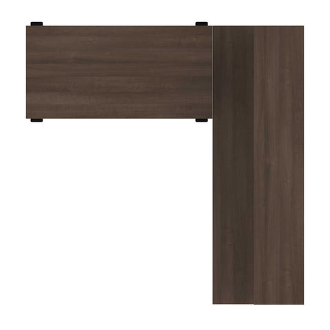 Bureau assis-debout en L 72L avec caisson et huche