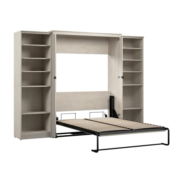 Lit escamotable double avec organisateurs de garde-robe (113L)