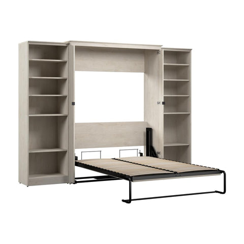 Lit escamotable double avec organisateurs de garde-robe (113L)