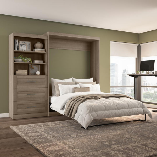 Grand lit escamotable et étagère avec tiroirs (101L)