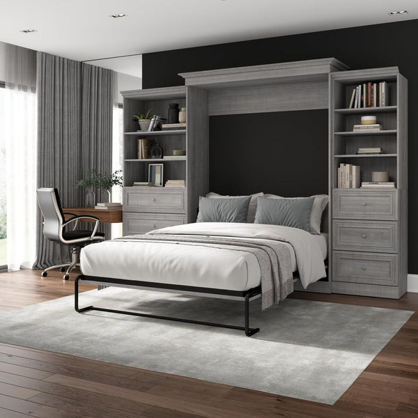 Queen Murphy Bed and Closet Organizers with Drawers (126W)