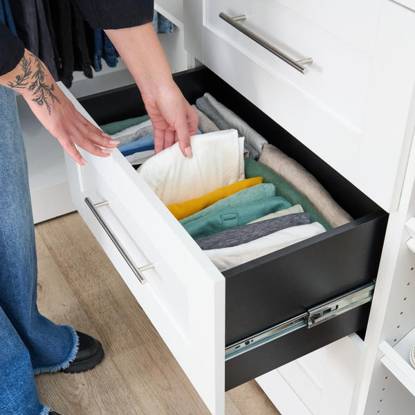 4 Drawer Set for Florence 25W x 16D Modular Reach-In or Walk-In Closet System Tower with Shelves, Shaker Style