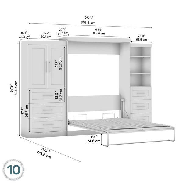 Grand lit escamotable avec rangement ouvert et fermé (126L)