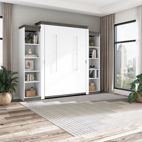 Queen Murphy Bed with Shelves (106W)