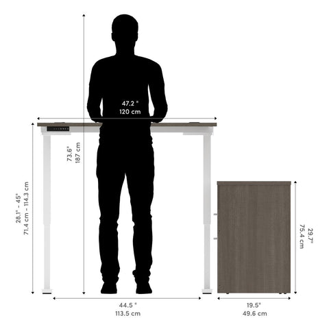 72W L-Shaped Electric Standing Desk