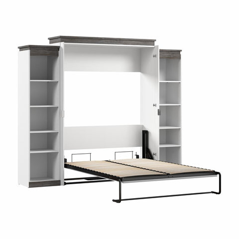 Grand lit escamotable avec étagères (106L)