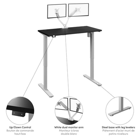 48W x 24D Standing Desk with Dual Monitor Arm